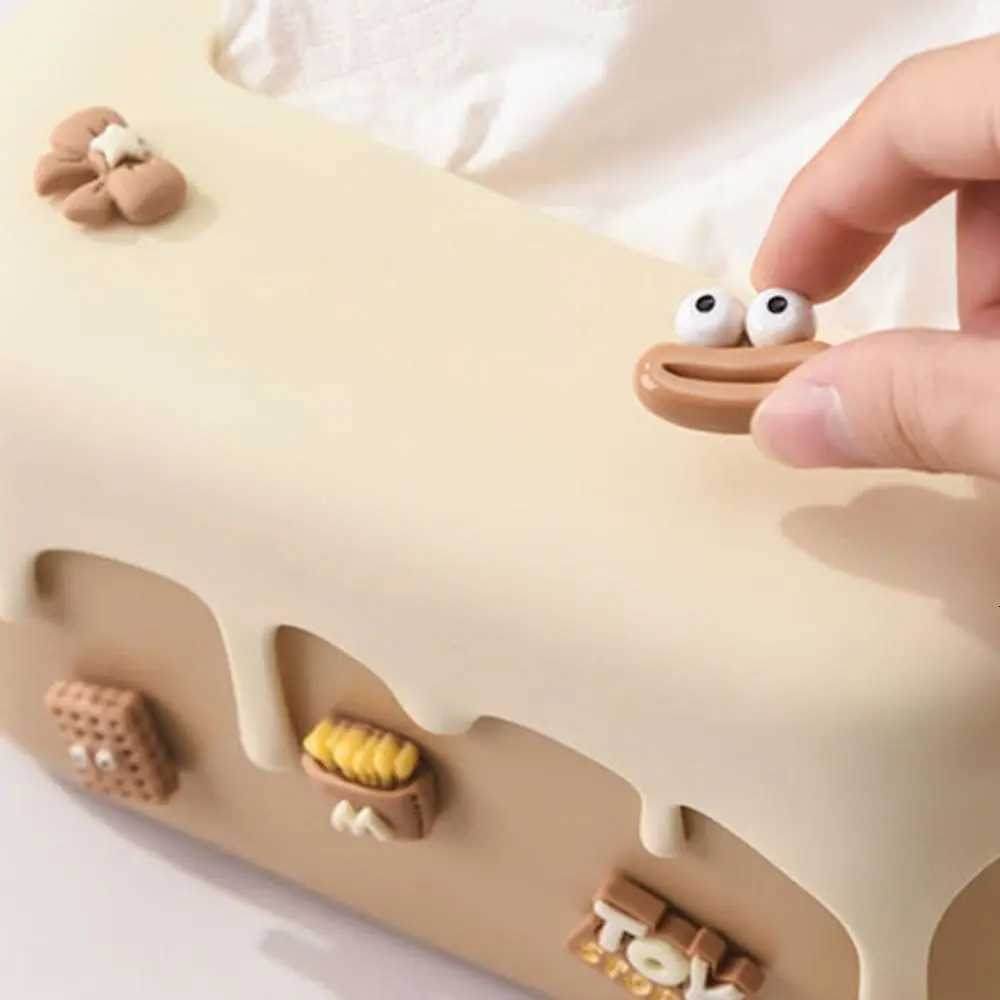 Cute Tissue Box with Accessories Spring Lifting Paper box DIY Large Capacity Tissue Storage Box Living Ro Bathro H251201