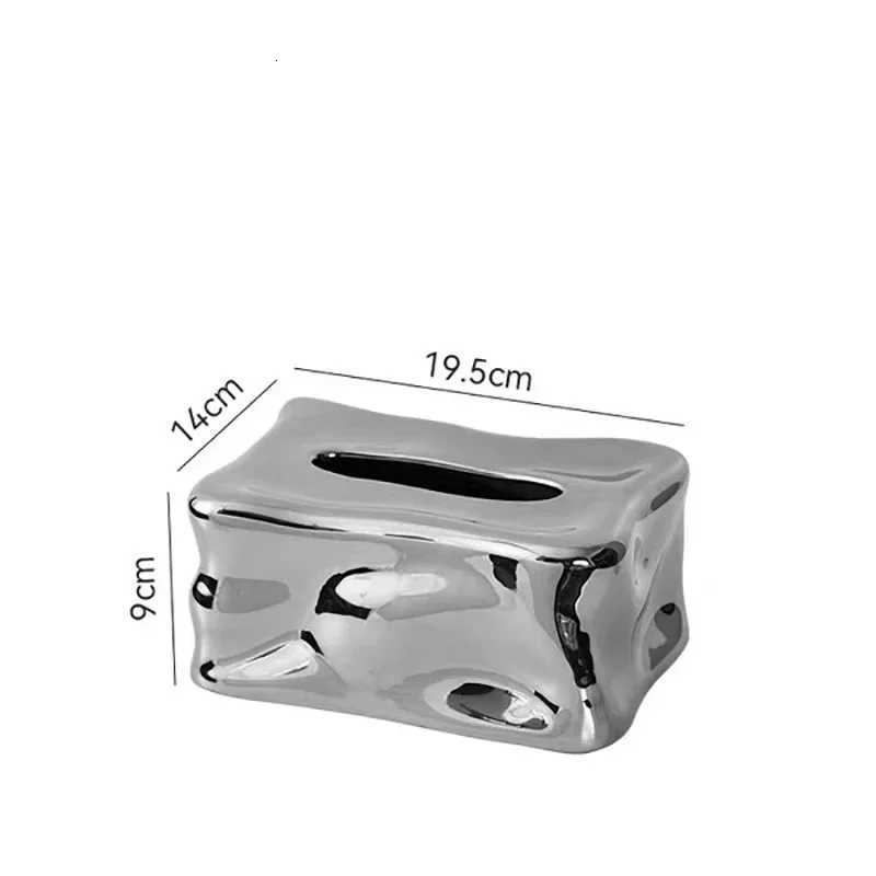 Creative Rectangar Pleated Ceramic Tissue Box Living Ro Bathro Extractable Tissue Box Countertop Ornament He Decoration H251201