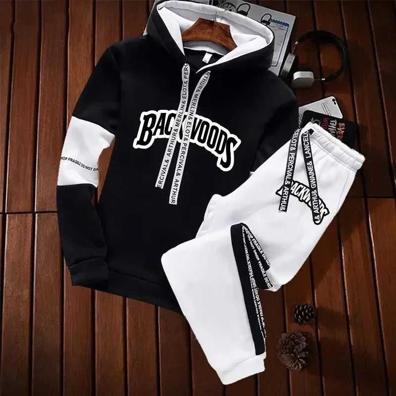 Daily Quality Autumn Winter Simple Mens Tracksuit Casual Sports Hooded Single Sweatshirts And Sweatpant Comfort Outdoor Jogging W251202