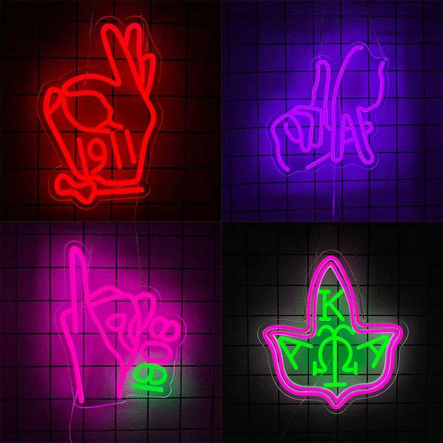 Aka Gesture Led Neon Signs Used For Wall Decor Usb Powered Room Bar Fraternity Theme Party Wall Lights Easy To Hang H251201