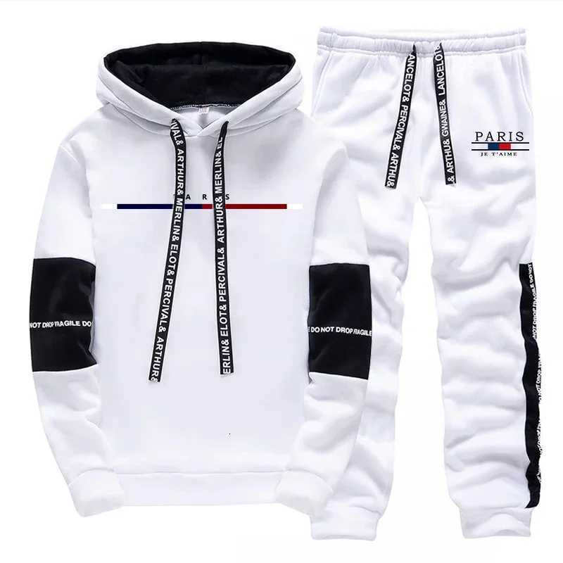 Mens Tracksuit Casual Versatile Printing Hoodie Sweatshirts Sweatpants Fall Winter Daily Sports Jogging Mens Clothing Tops Pants W251202