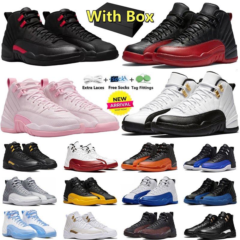 Designer Basketball Shoes 12 12s Sports Sneakers Men Bloodline Flu Game Melo Taxi Cherry Brilliant Orange Field Purple University Blue Women Outdoor Trainers