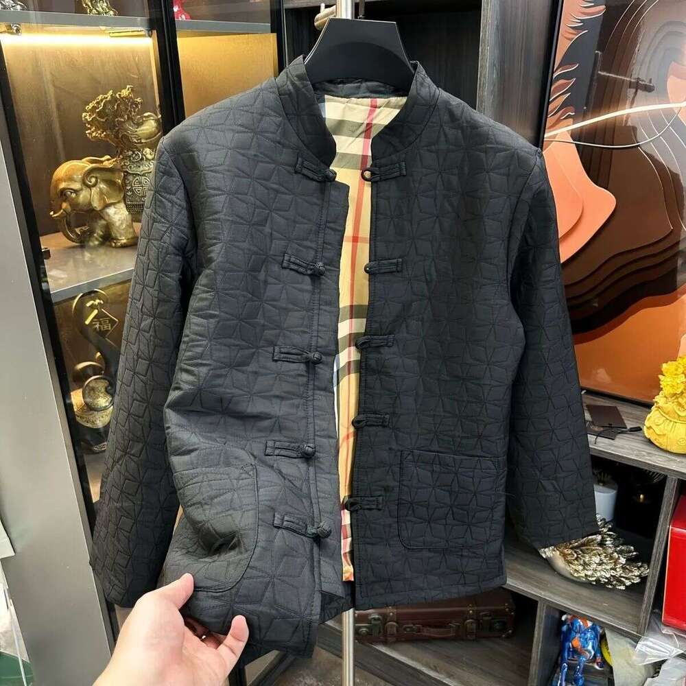 Men's Spring And Autumn New Chinese Style Trendy Jacket Fashion Versatile Heavy Embroidery Handmade Button Small Stand Collar