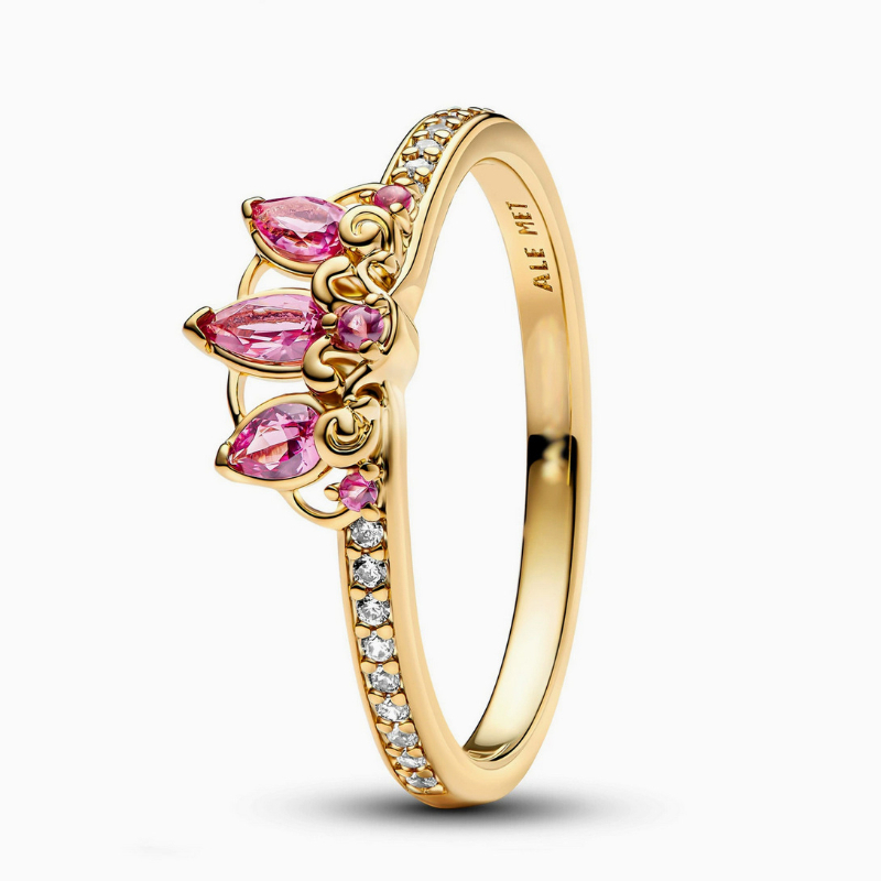 Rose gold Pink stone Crown Heart Rings with Retail Box 925 Silver CZ diamond Women Girls Wedding Nail Bowknot Tennis Engagement Ring Factory wholesale