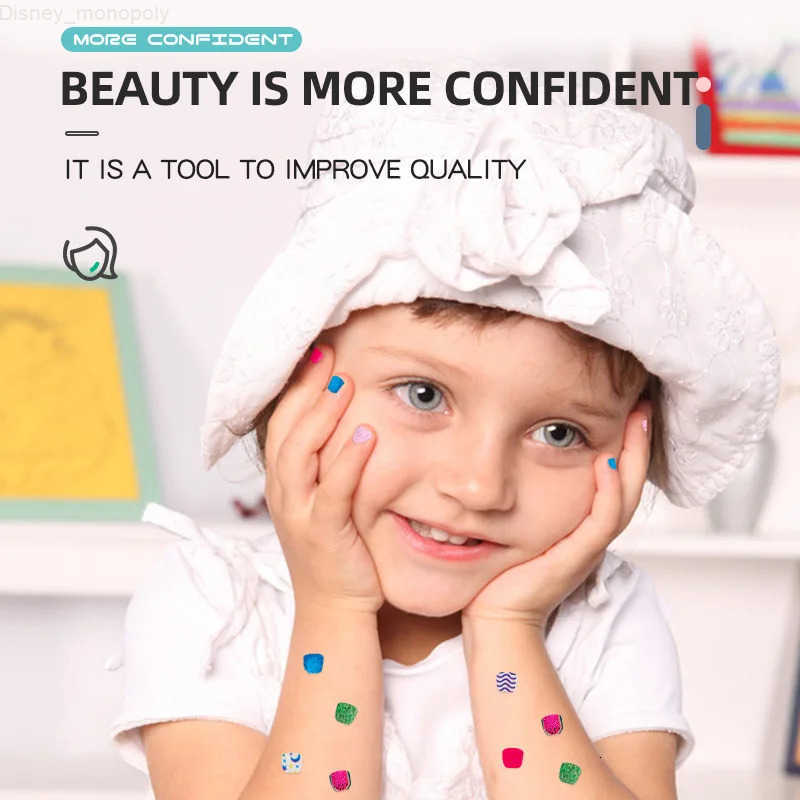 Disney Childrens Nail Machine Princess Girl Makeup DIY Nail Art Stickers Set Decorations Toys Makeup Toys H251202