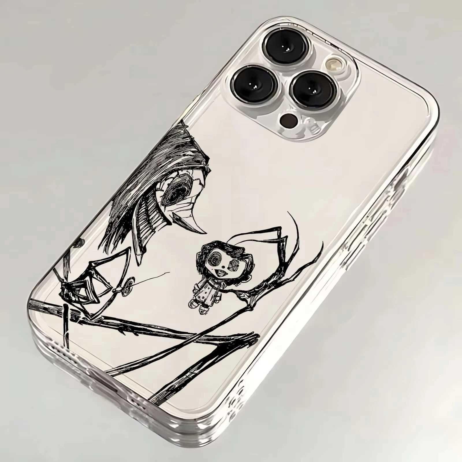 Coraline Phone Case For iPhone 16 15 14 13 12 11 Pro Max XR X XS 13 12 Mini Soft Clear Cover J251202