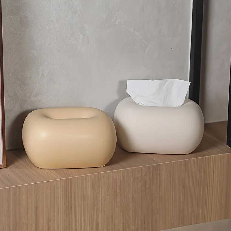 Modern Ceramic Tissue Box Holder Minimalist White Oval Design for Living Ro Dining Table Desk Storage H251201