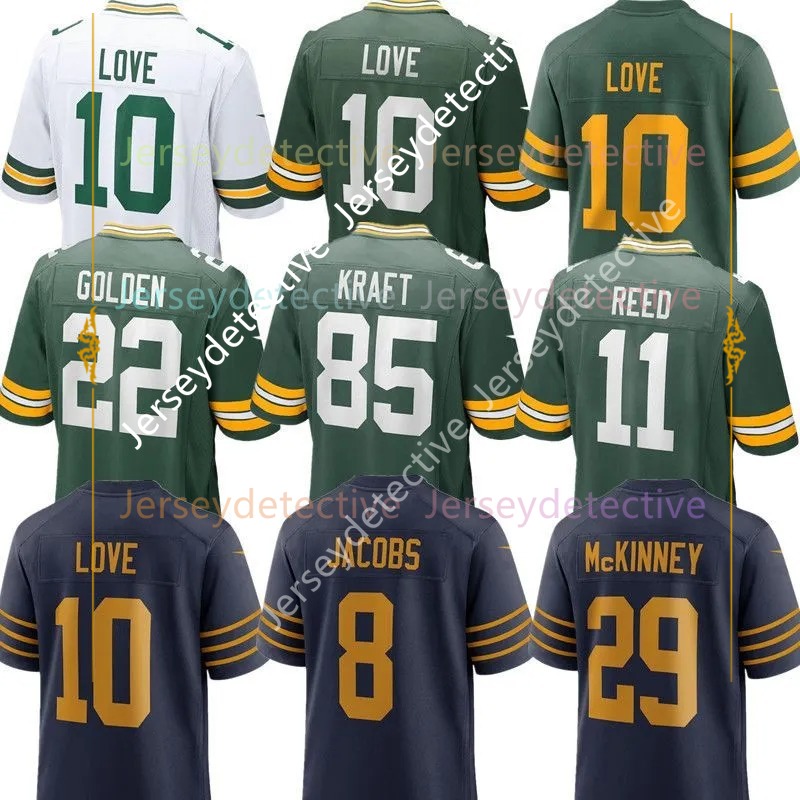 2025 NEW Football Jersey Shxinet Custom Josh Jacobs Matthew Golden Tucker Xavier McKinney Jayden Reed Romeo Doubs 85 Kraft 52GARY 10 Love 1 PARSONS