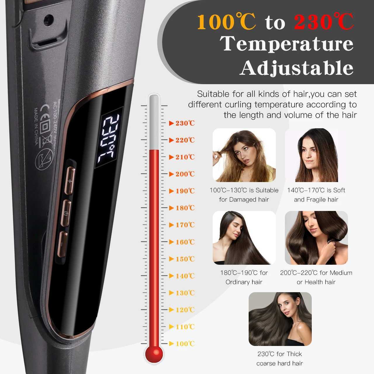 Hatteker Hair Straightener Professional Tourmaline Ceramic Keratin Hair Flat Iron 2 In 1 Salon Hair Styling Tools Curling Irons C251202
