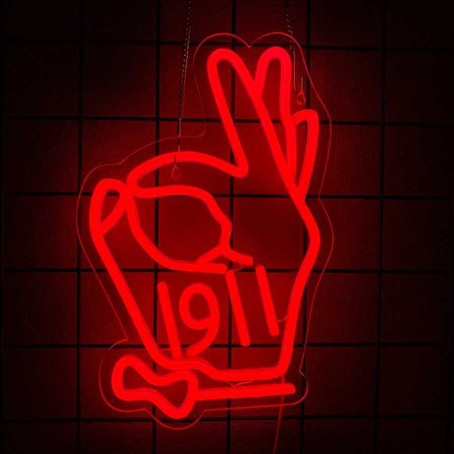 Aka Gesture Led Neon Signs Used For Wall Decor Usb Powered Room Bar Fraternity Theme Party Wall Lights Easy To Hang H251201