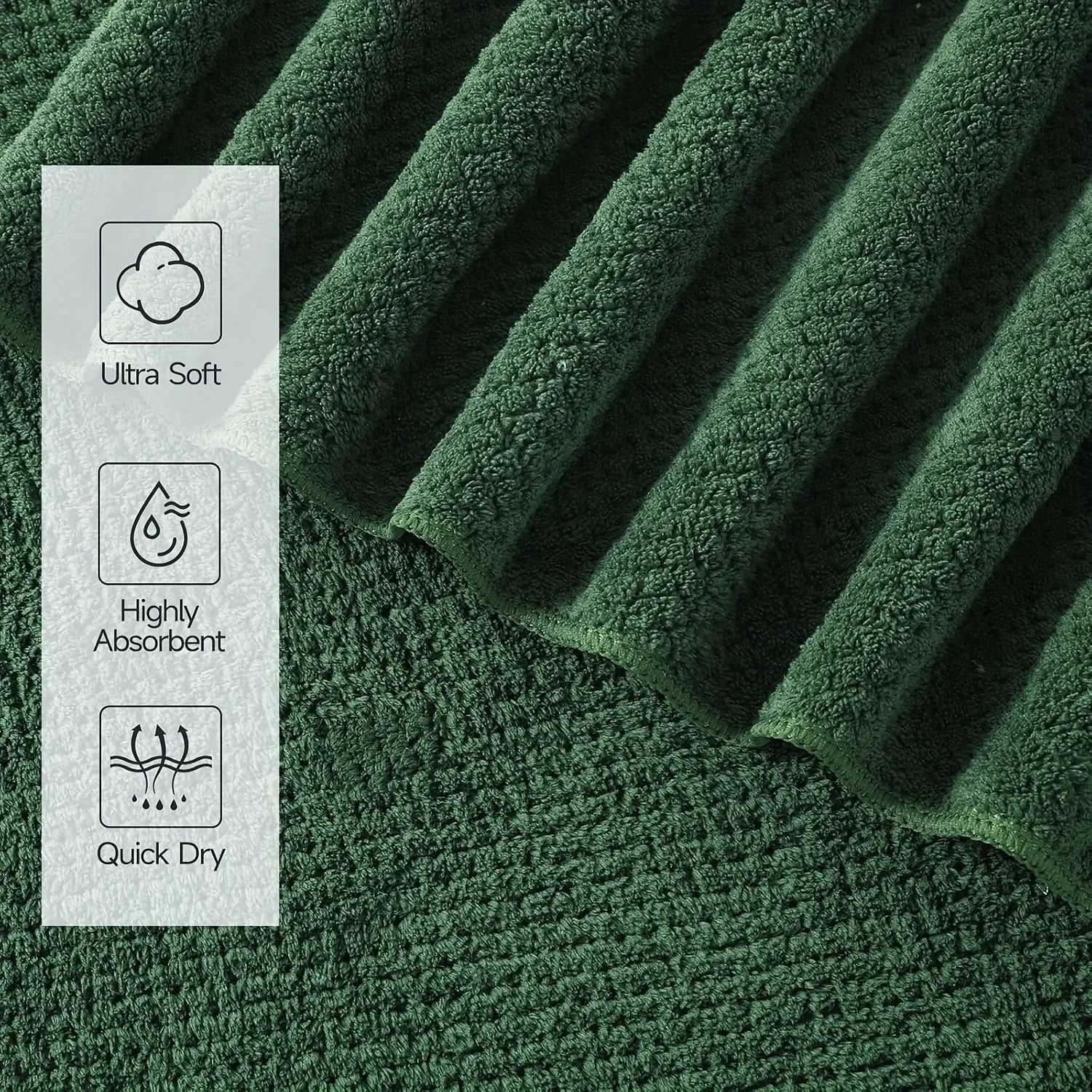 Large Size Dark Green Coral Fleece Pineapple Pattern Bath Towel Set Household Bath Towel Set Absorbent and Soft Bath Towel Set Y251202