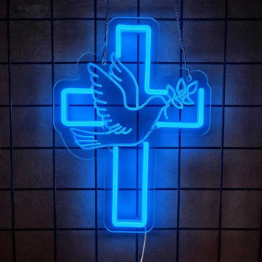 Led Neon Sign Of Jesus Cross Used For Bedroom Family Wedding Party Decor Christmas Easter New Year Celebration Gifts H251201