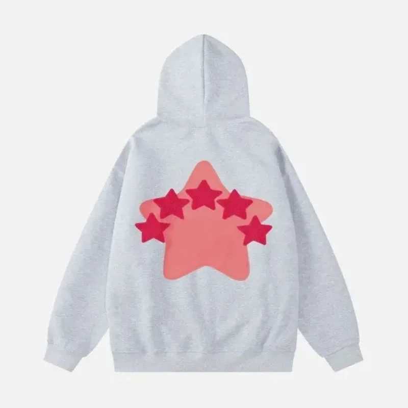 Vintage Embroidery Star Oversized Hoodie Y2K Celestial Star Streetwear Unisex Oversized Fleece Menswear Baggy Sweatshirts J251203