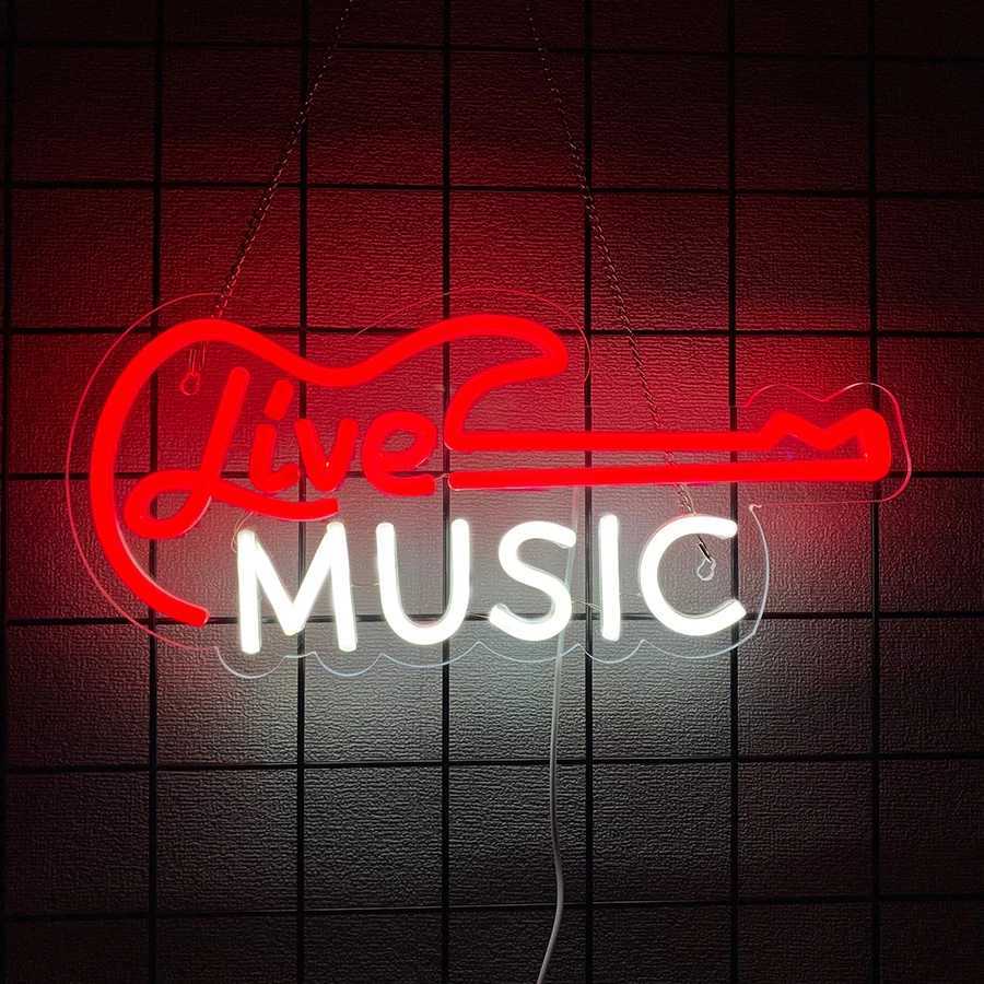 Neon Music Signs Notes And Musical Instrument Icons Used For Decor In Rooms Clubs Music Studios Recording Studios And Bars H251201
