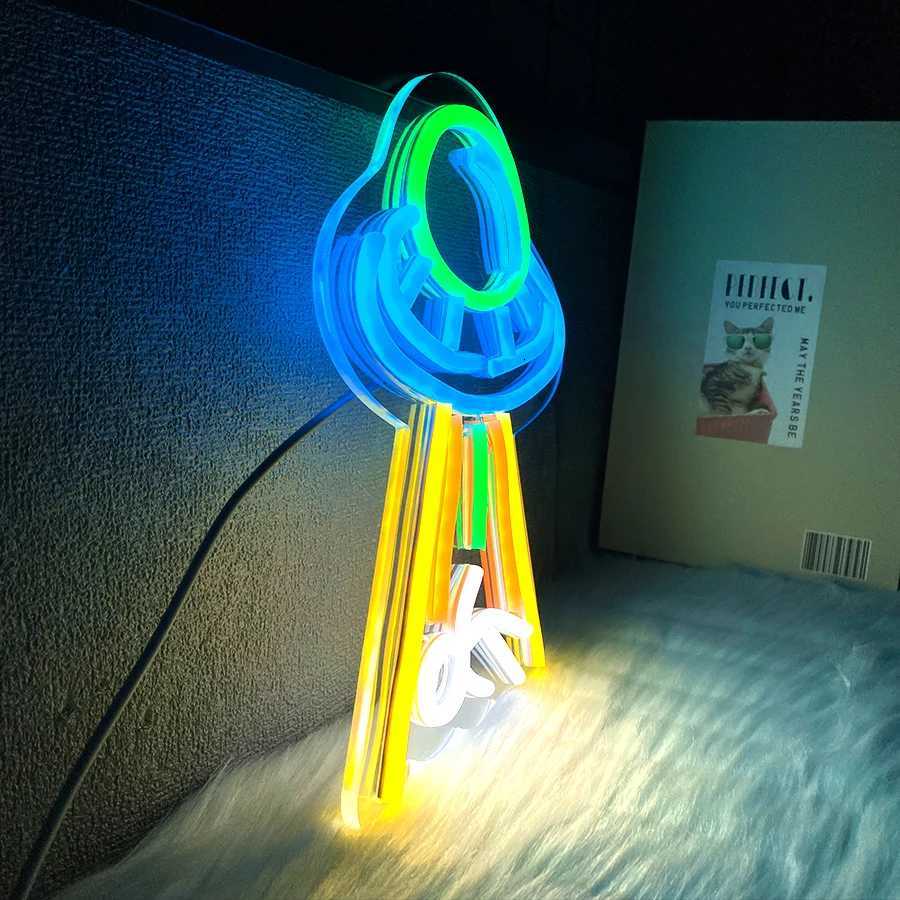 Neon Signs Of Alien Spacecraft Powered By Usb Are Used To Decor Rooms Homes Game Rooms Offices Clubs Bars And Man Caves H251201