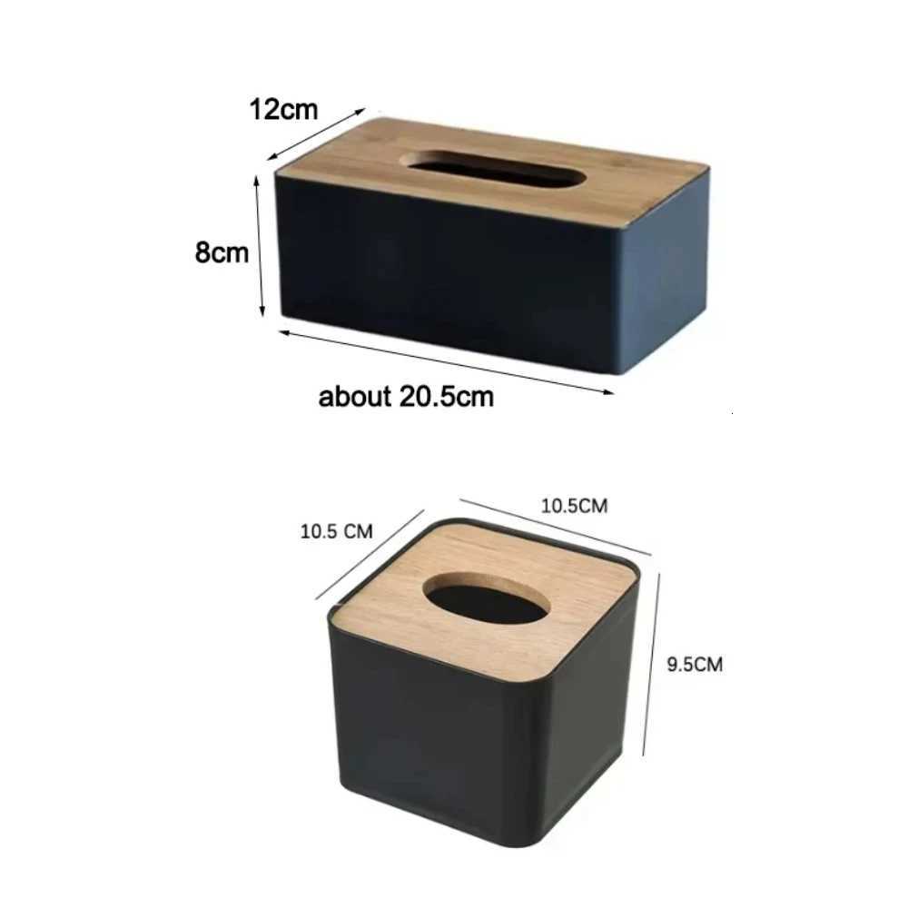 Tissue Box Table Napkin Rings Tissue case Paper Box Container Bamboo Cover Solid Wood Storage Box He Table Decoration H251201