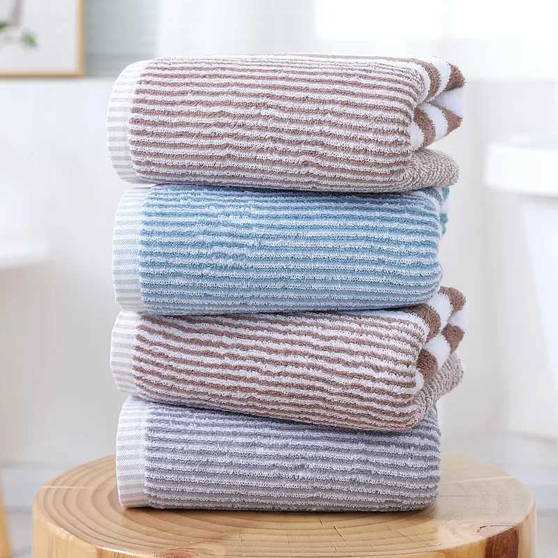 Japanese Style Gradient Striped Bathroom Towel - Strong Water Absorption Hand Face Towel Unprinted Quty Towels Y251202