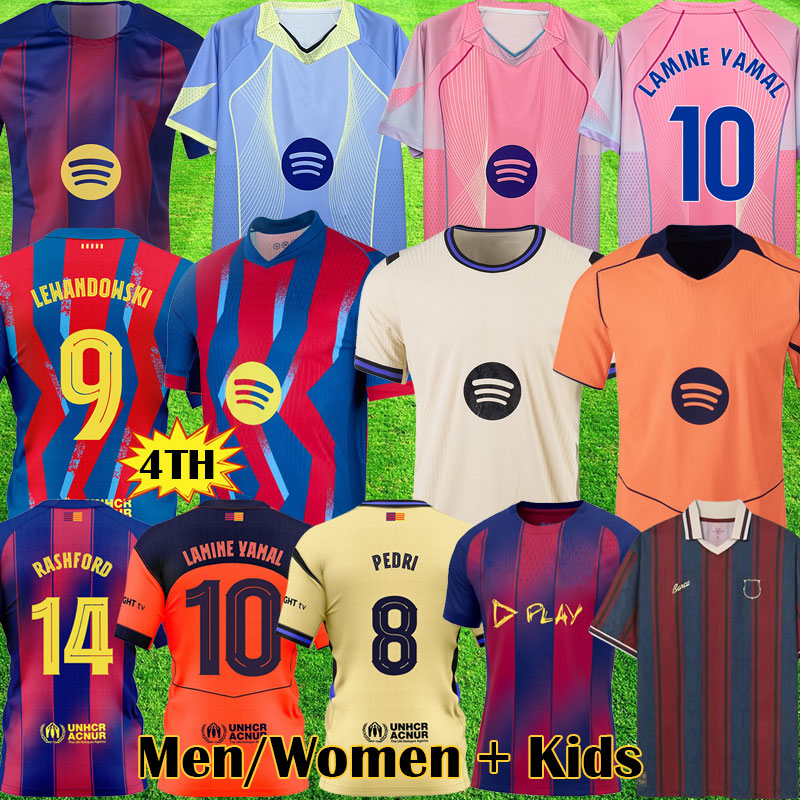 3XL 4XL 25 26 BARCOLA soccer jerseyS PEDRI GAVI camiseta de futbol LAMINE YAMAL 2025 2026 RASHFORD barcalona fourth football shirt kit kids anolecrab equipment 999