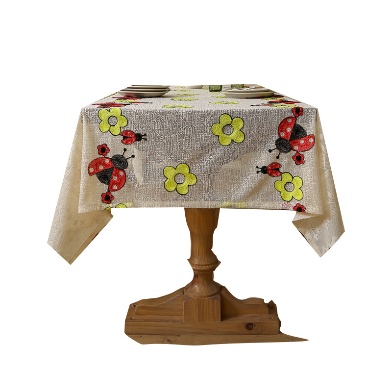 Waterproof and oil-proof rectangular waterproof desk mat, rectangular placemat, cotton and linen tablecloth, coffee table mat RU2E01