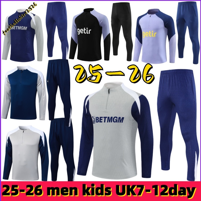 Tottenham Long sleeved half pull training suit spur Klinsmann GASCOIGNE ANDERTON SHERINGHAM 2025 2026 HAM BALE KANE HOJBJERG Adult children's clothing sportswear