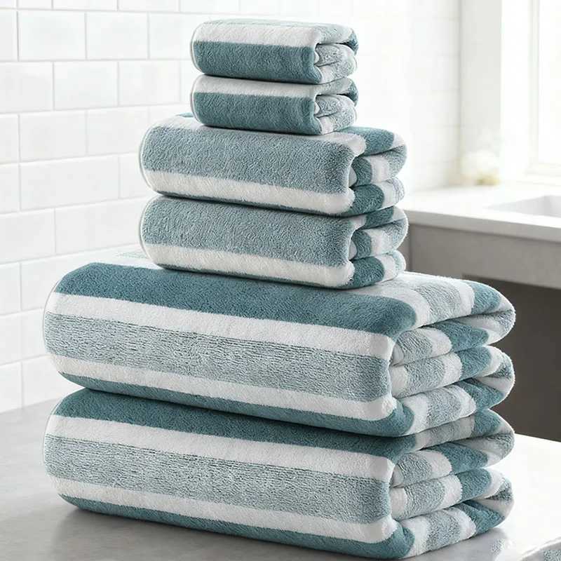 6pcs Ultra-Soft Bath Towels Set - Bath TowelTowel Absorbent Quick-Drying Towel Perfect for Family Bathrooms Home Essentials Y251202