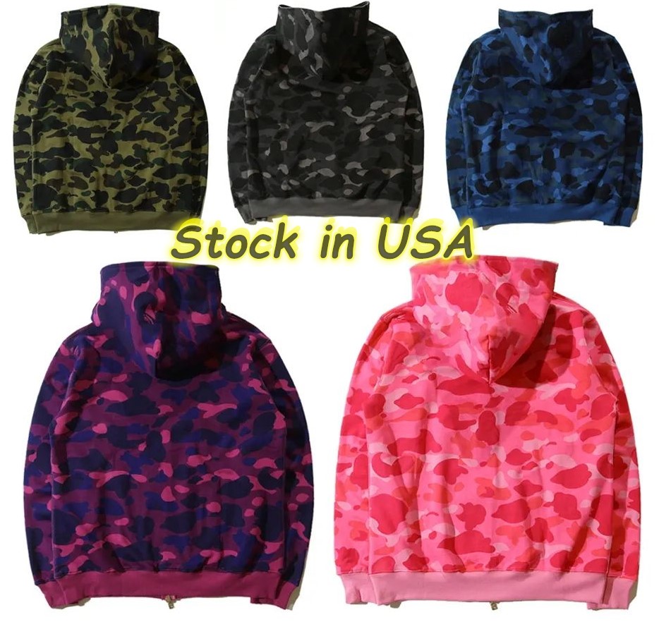 Mens Hoodies Designer Hoodie Men Shark Print Harajuku Long Sleeve Zip Up Print Sweatshirt Casual Streetwear Fashion Clothing Daily Outfit size M~3XL