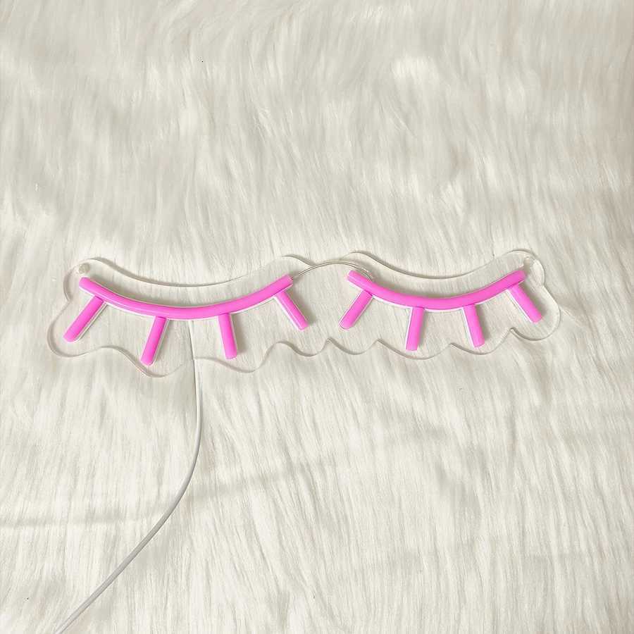 Pink Eyelash Led Neon Sign Suitable For Eyelash Room Decor Art Wall Lamp In Dressing Room And Beauty Salon Powered By Usb H251201