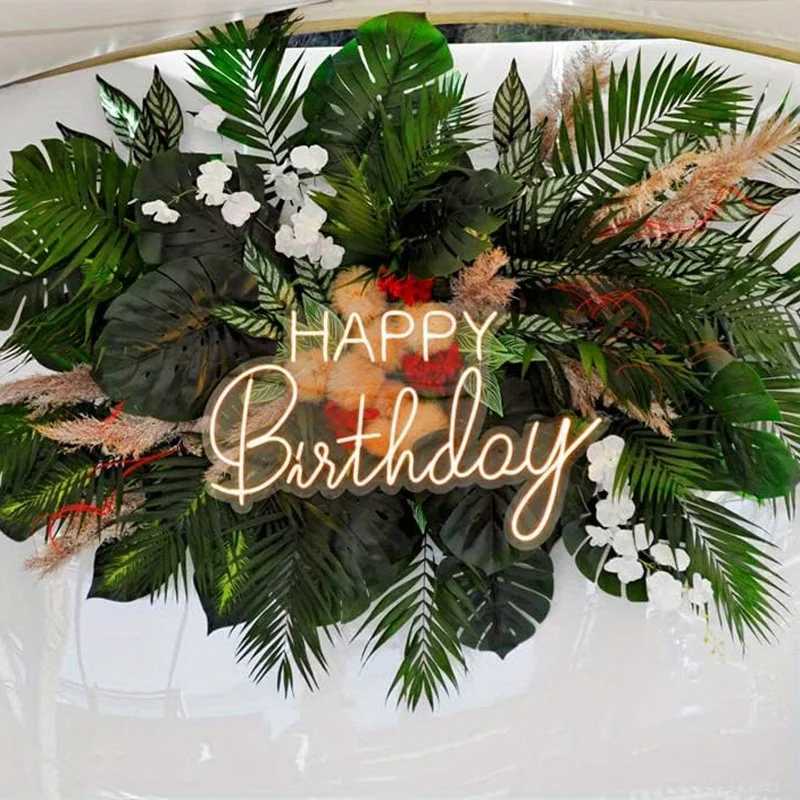 Happy Birthday Neon LED Lights USB Powered Acrylic Lights for Wall Decoration Teens Kids Party Surprise Celebration Bedroom H251201