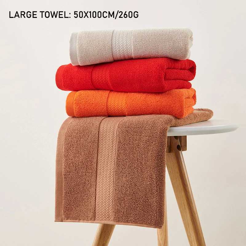 Towel 100 COTTON ADULT FACE TOWEL BATHROOM CHILDRENS SMALL BATH TOWEL SOFT ELONGATED SPORTS GYM SWEAT TOWEL LARGE TOWEL 50X100CM Y251202