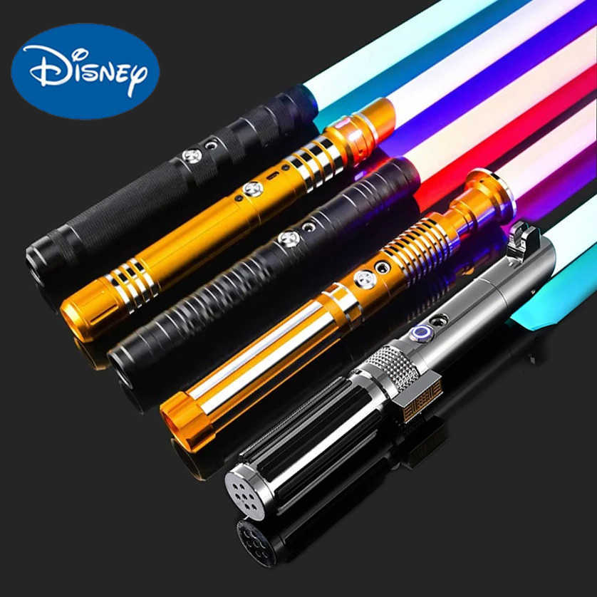 Disney Metal Handle RGB Cosplay Double-edged Lightsaber Laser Sword 16 Colors Change LED Switchable Sound And Light For Boys Girls Gift H2512021