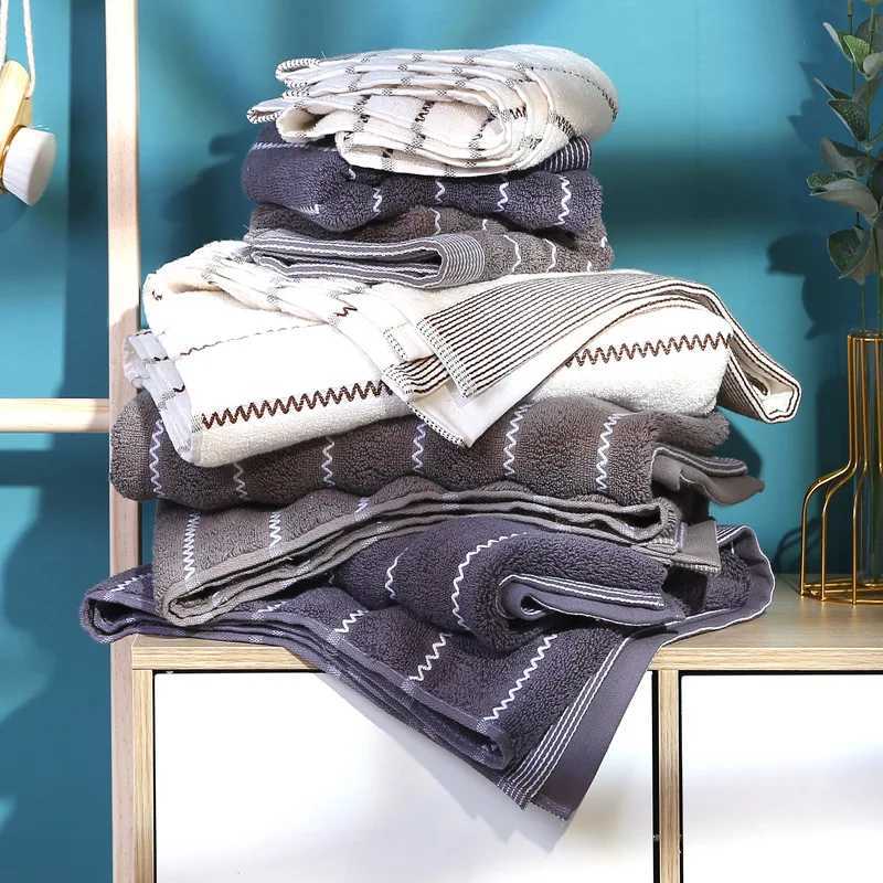 Towel 3-Piece Washcloths Towels Set 100Cotton Face Bath Towels for Bathroom Home Hotel Quick Dry Soft and Absorbent Solid Color Y251202