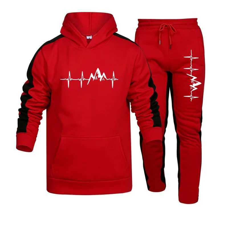 2024 Jogging Mens Tracksuit Print Casual Hot Sales Comfortable Hooded Sweatshirt Suit Daily Sports HighQuality 2 Piece Set S-4XL W251202