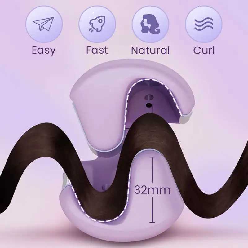 32mm French Hair Curler Wave Professional Roll Hair Curling Iron Corrugated Wavy Styler Fast Heating Volumizing Styling Tool C2512020
