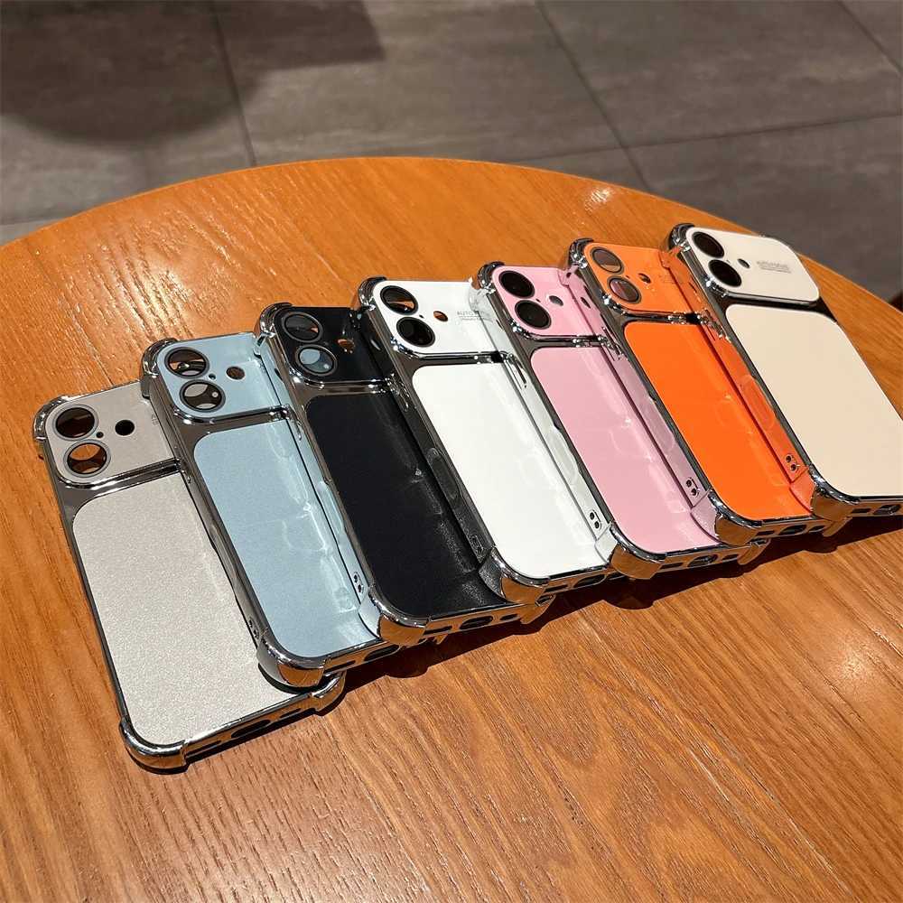 Luxury Plating AG Matte Shockproof Case For iPhone 17 16 15 14 13 Pro Max Four Corner Anti Fall Camera Lens Protection Cover J251202