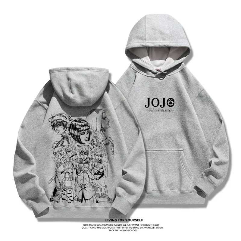 Anime JOJO Adventure Jotaro Kujo pattern autumn and winter hoodie womens fashion hip-hop mens long-sleeved sweatshirt J251203