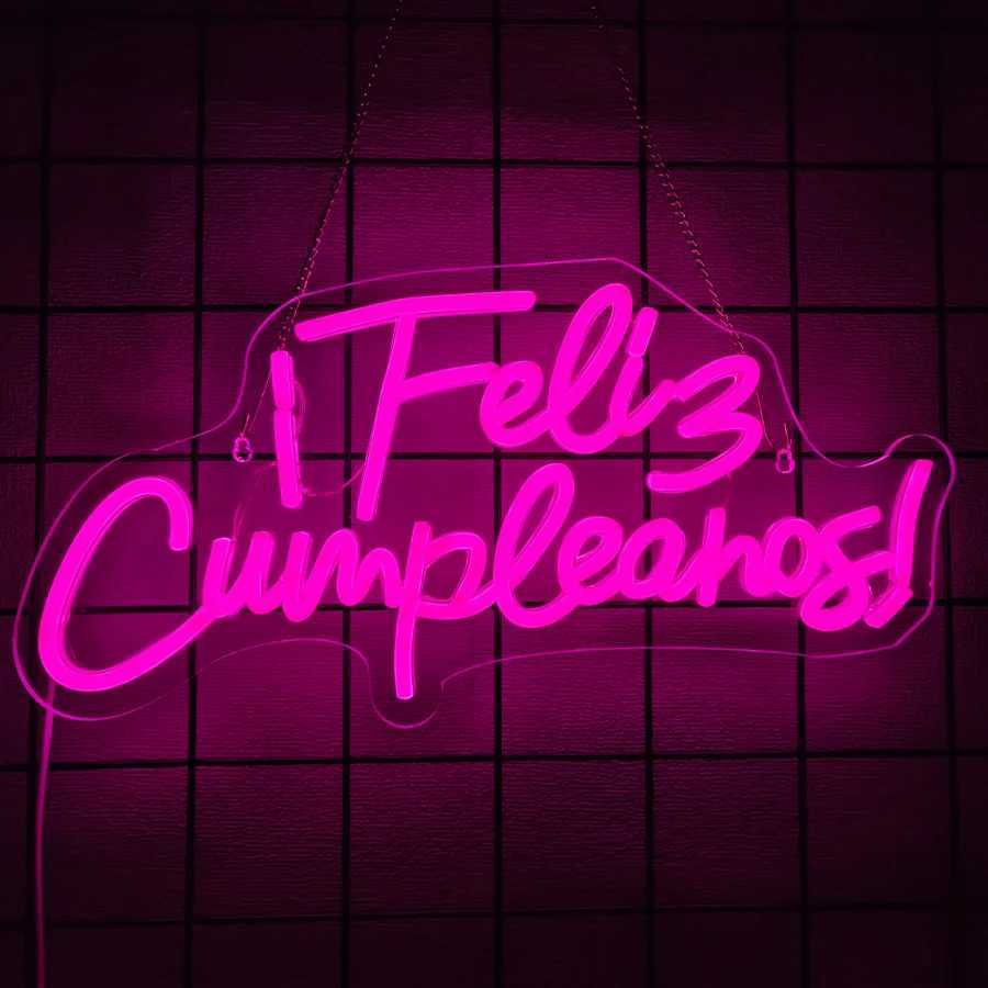 Birthday Theme Neon Sign Led Letter Lamp Wall Decor Usb Powered Home Party Birthday Party Decor Easy To Hang H251201