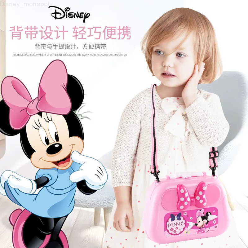 Disney backpack toy genuine cartoon Minnie mouse makeup dressing table makeup box girls makeup toy Christmas present H251202