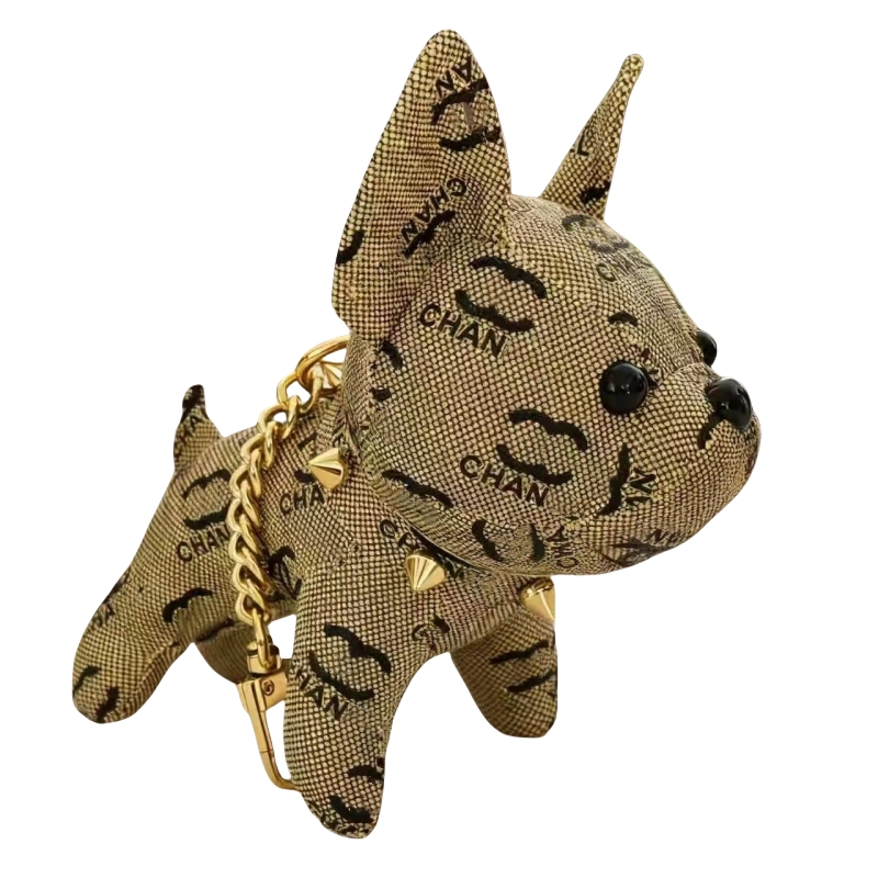 Designer Keychain French Bulldog Keychain Leather Keyring Bag Pendant Dog Keychain Car Interior Decoration Wholesale Volume Large Discount