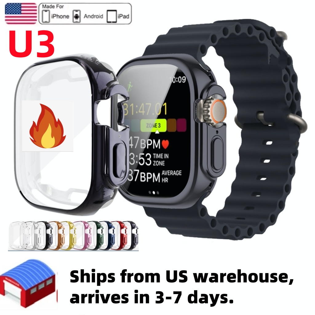 US stock. Protective case accessory for Ultra 3 series smartwatches (49mm dial). Wireless Bluetooth sports silicone protective case.