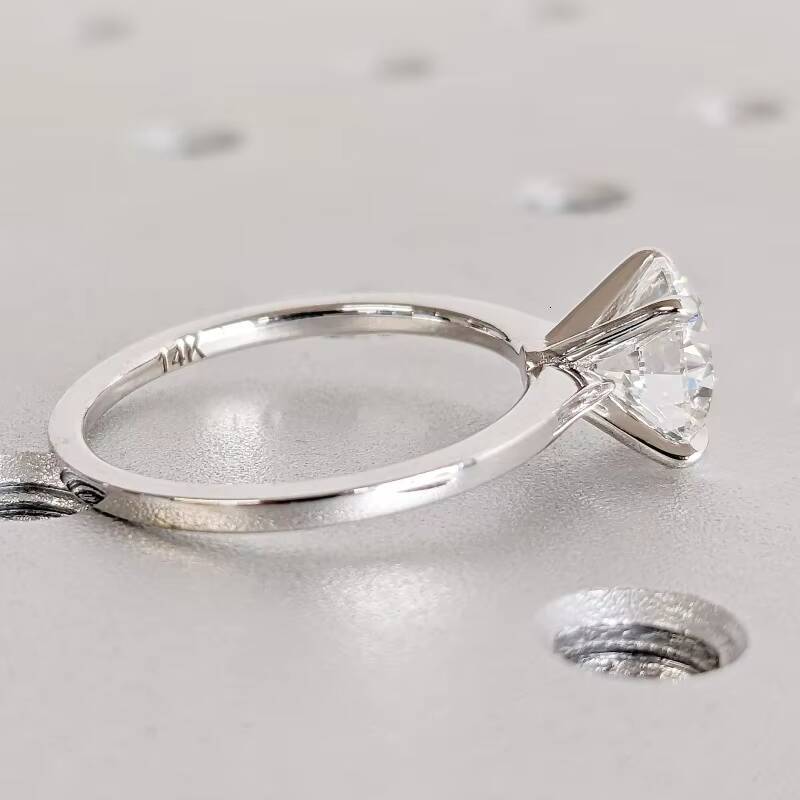 Gia Igi Certified CVD HPHT Lab Grown Diamond 14K/18K Solid Gold Solitaire Engagement Ring for Women