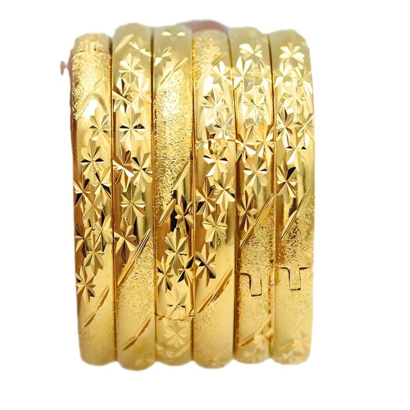 Xiyin Unisex 8mm Vietnam Gold Plated Buckle Open Car Flower Bracelet Vacuum Electroplating Color Retention 231221