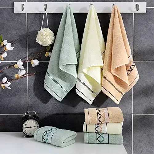 4 packs pure cotton hand towel 100 cotton face towel printed super soft high absorbent bathroom Y251202