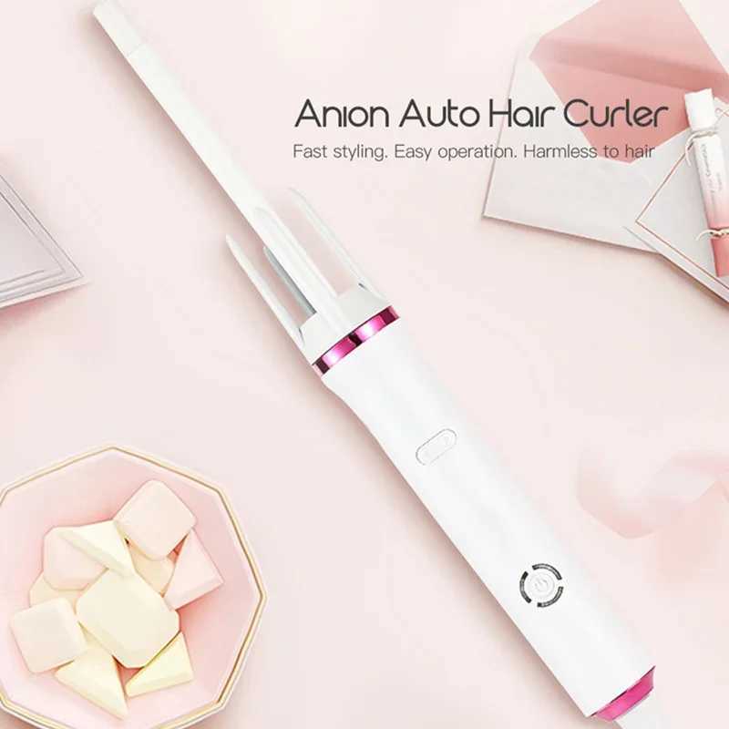 Wen Autatic Curling Iron 9mm Air Curler Wand Curl Rotating Magic Hair Curling Iron Lazy Fast Heating Crimped Styling Tools C251202