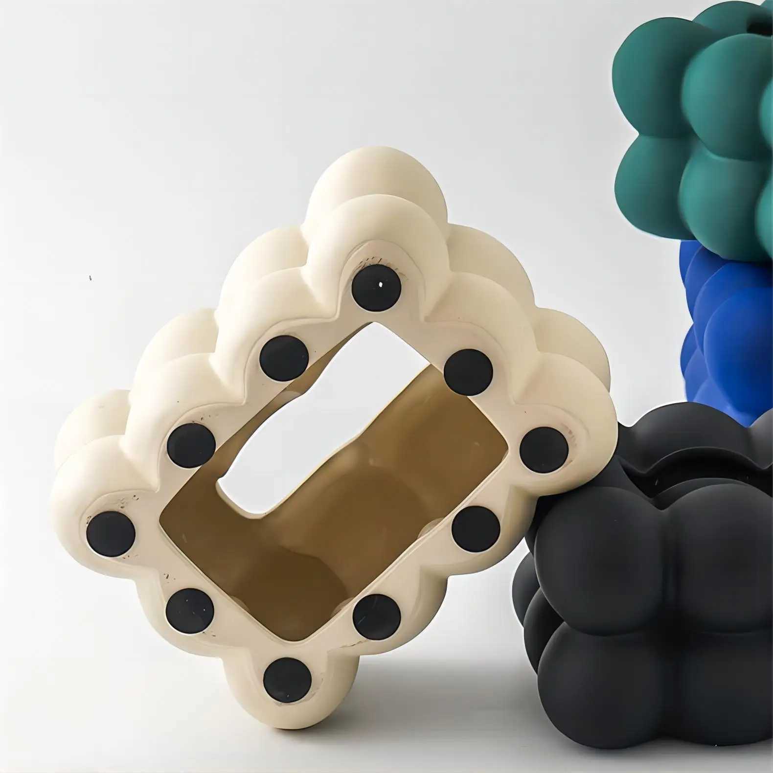 Klein Blue Tissue Box Ball Shape Luxury Facial Napkin Case Tissue Holder Organizer Blue for He Living Ro Desktop Decor Gift H251201