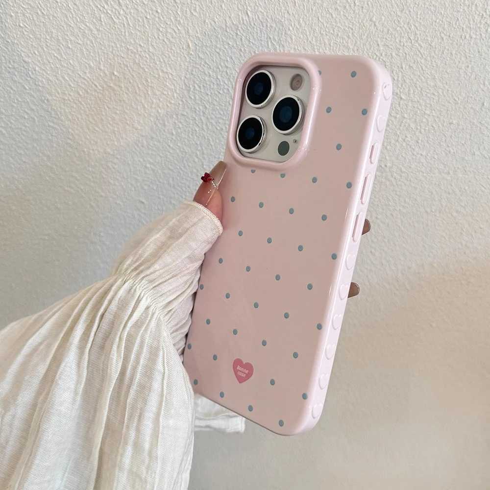 INS Polka Dot Small Fresh Mobile Phone Case for IPhone 17 16 15 14 13 Pro Max Ultra Slim Shockproof Cover for IPhone 17 Pro Case J251202