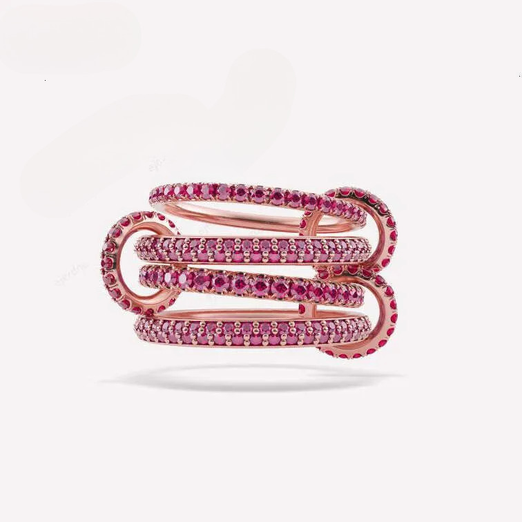 Designer Ring Spinelli Ring 18k Rose Gold Delphinus Rouge Small Pink Sapphire Ring Spinelli Gilcollin Moda Operandi Luxury High Jewelry Diamond Designer Jewelry