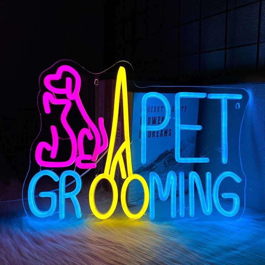 Pet Grooming Neon Sign Pink Dog Neon Light For Pet Shops Bars Dog Theme Party Decor The Best Birthday Gift For Dog Lovers H251201