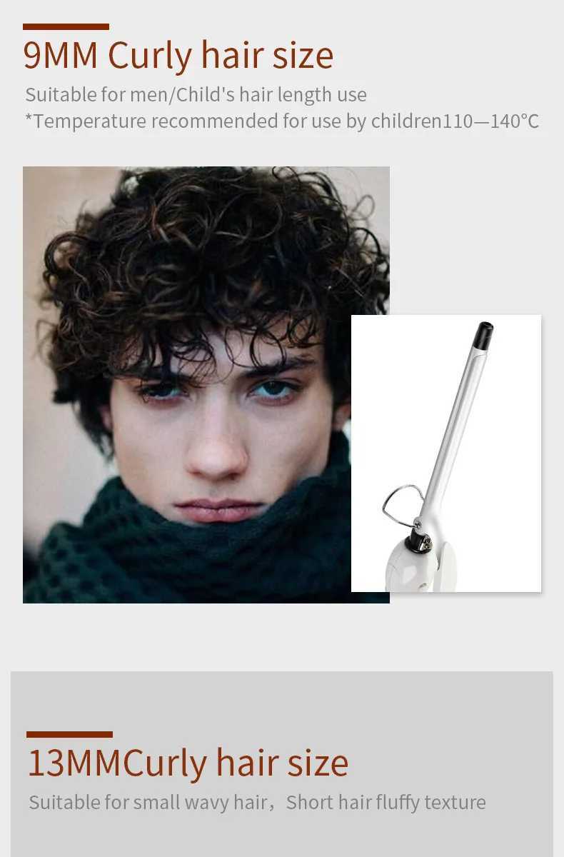 Mini Hair Curling Iron 9mm1m Professional Curler Wand for Tight Curls Wave Crimping Electric Styling Tool for Salon He C251202