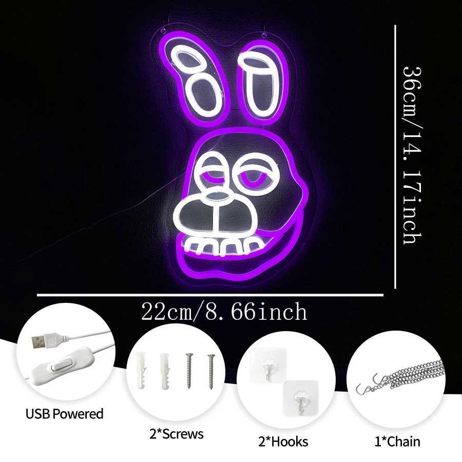 Bonnie The Rabbit Neon Sign Used For Wall Decor Usb Powered Bedroom Game Room Club Theme Party Man Cave Sign Wall Lamp H251201