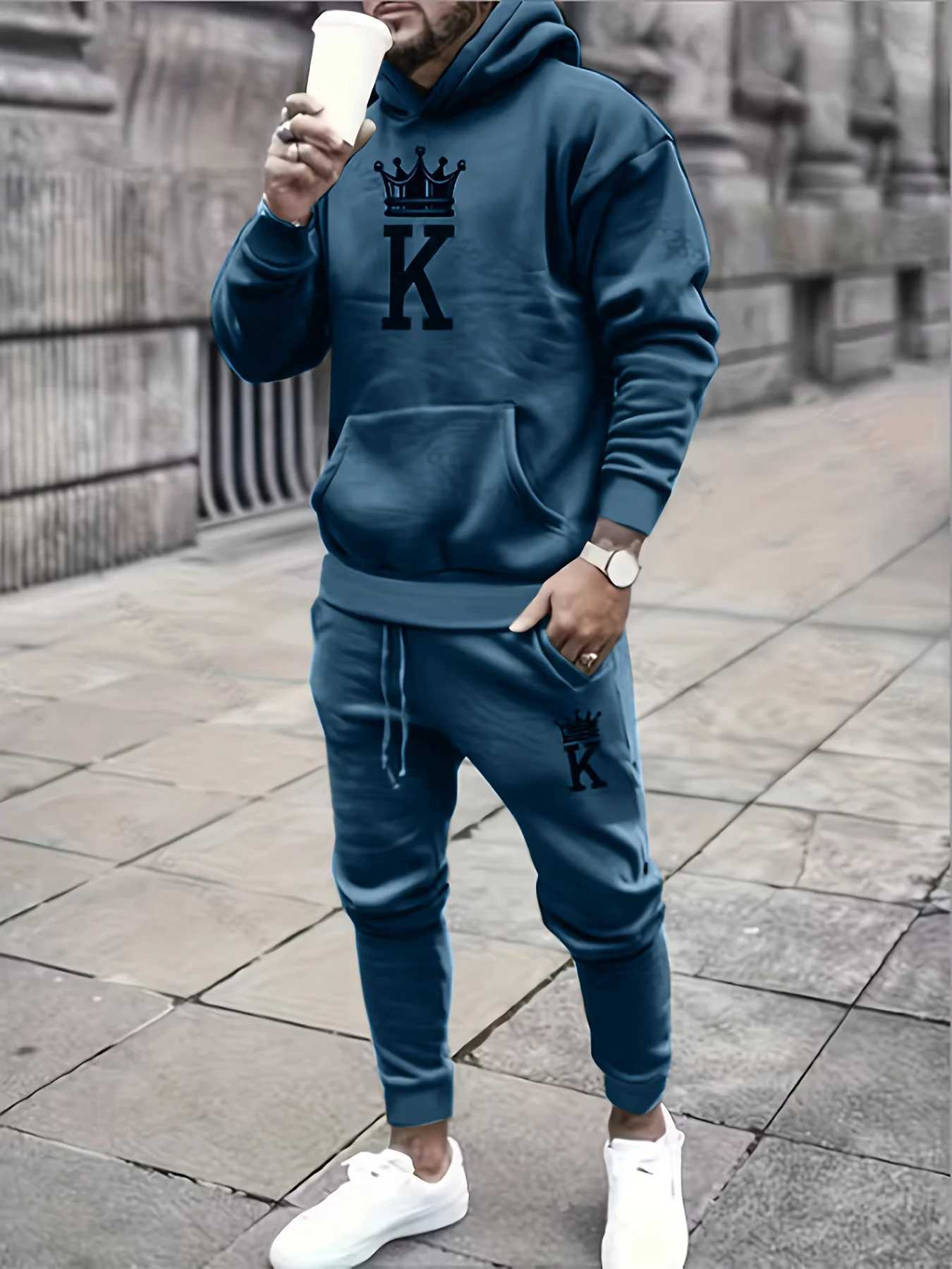 2025 Autumn Winter Newest Hoodies Mens Fashion Y2K Oversized Long Pant Mens Clothing Sets SweatshirtTrousers Sportswear W251202